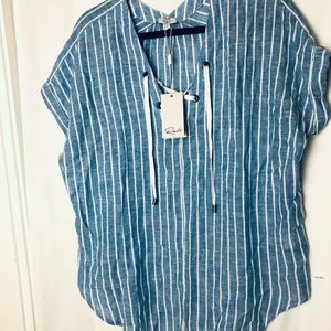 Rails Jeri blue linen top M - NWT!!